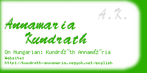 annamaria kundrath business card